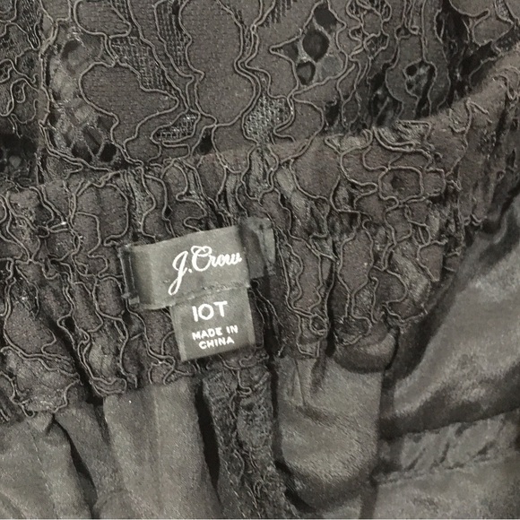 J.Crew Women’s 10T Lace Pull On Pants High Rise  Straight Leg Ankle Black #F9523 - Picture 9 of 9